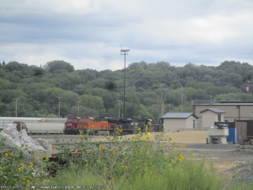 CP 8030, BNSF 3974 + NS 8179